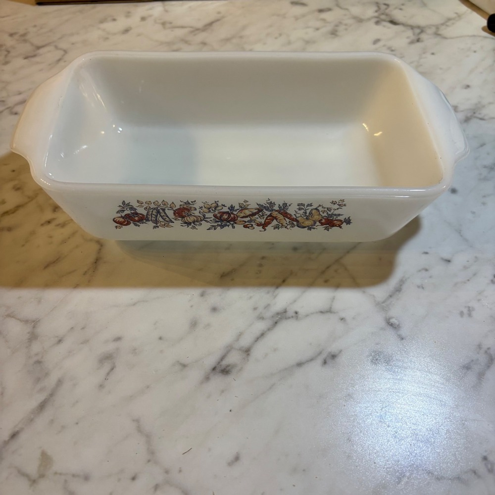 Corning Ware Spice O Life Loaf Pan 441 White Milk Glass Vintage Bakeware USA